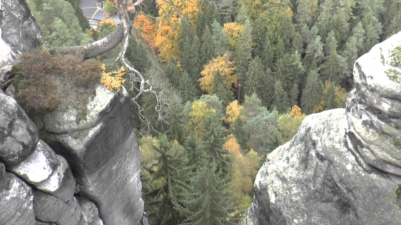 Bastei Rock and the hills of the Elbe valley