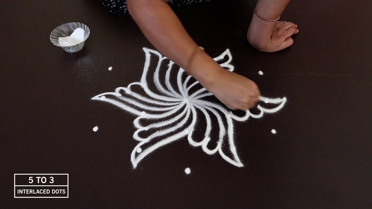 Easy And Beautiful Rangoli Design For Ugadi | Gudi Padwa Muggu