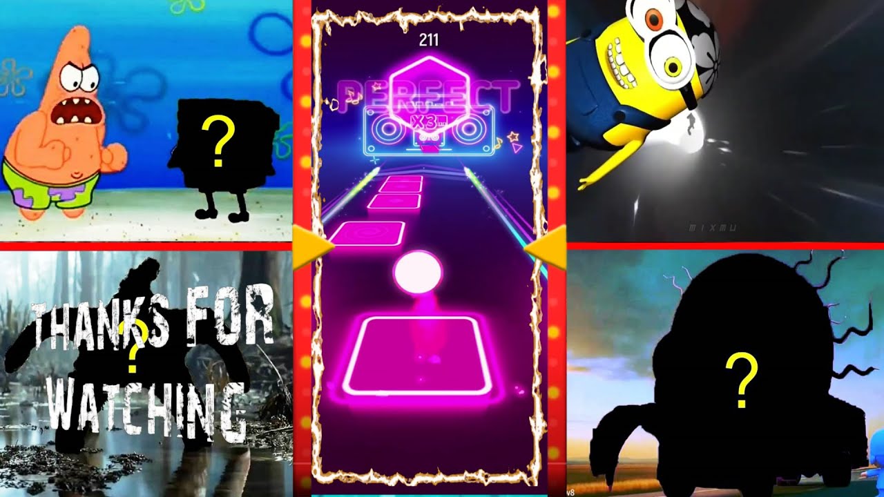 SpongeBOB🆚School Bus Monster 🆚 Minion Zombie 🆚 Hungry star⚡️Tiles Hop#2