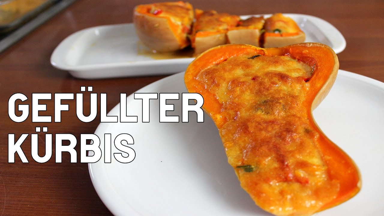 Gefüllter Butternut Kürbis mit Gemüse &  Mozzarella | Veggie Rezept | Canans Rezepte