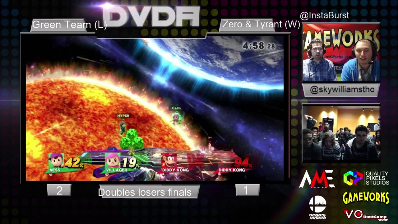 DVDA #5 Doubles Grand Final Green Team (Villager & Ness) vs ZeRo & Tyrant (Diddy Kong & Sheik)