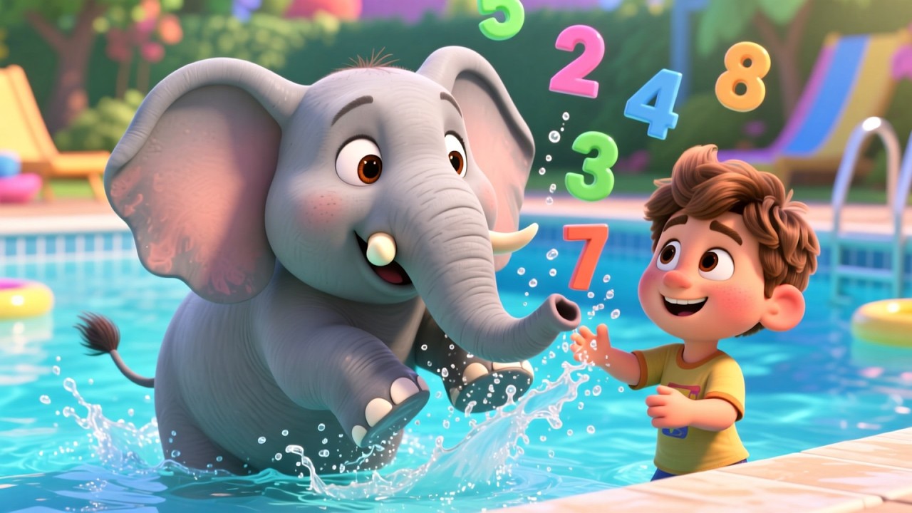 Elephant’s Magic Pool 🐘💦 Fun Water Song for Kids | Learn & Play with Elephants