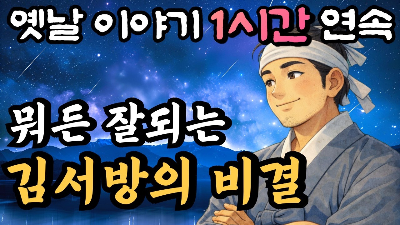 🌛도대체 비결이 뭐지??  뭐든 잘되는 김서방의 비밀은?/ 중간광고 없는 옛날이야기 1시간 연속 /설화,민담,오디오북,잘 때 듣는,수면유도,풍경,경치