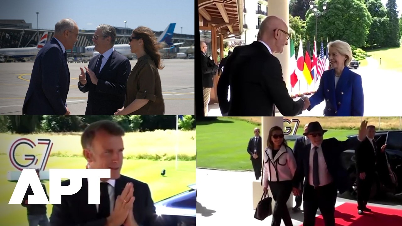 СМОТРИТЕ | Макрон возглавляет прибытие принимающей страны G7 в Эвиан, где мировые державы собираю...
