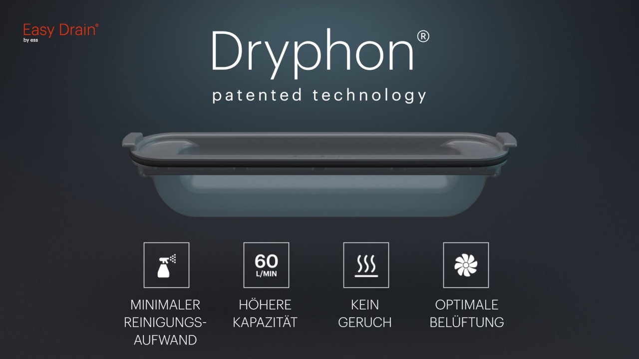 Easy Drain Duschrinne: Minimaler Reinigungsaufwand mit Dryphon®-Technologie
