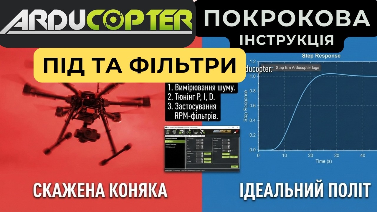 Ardupilot: налаштовуємо ПІД регулятор і фільтри вручну