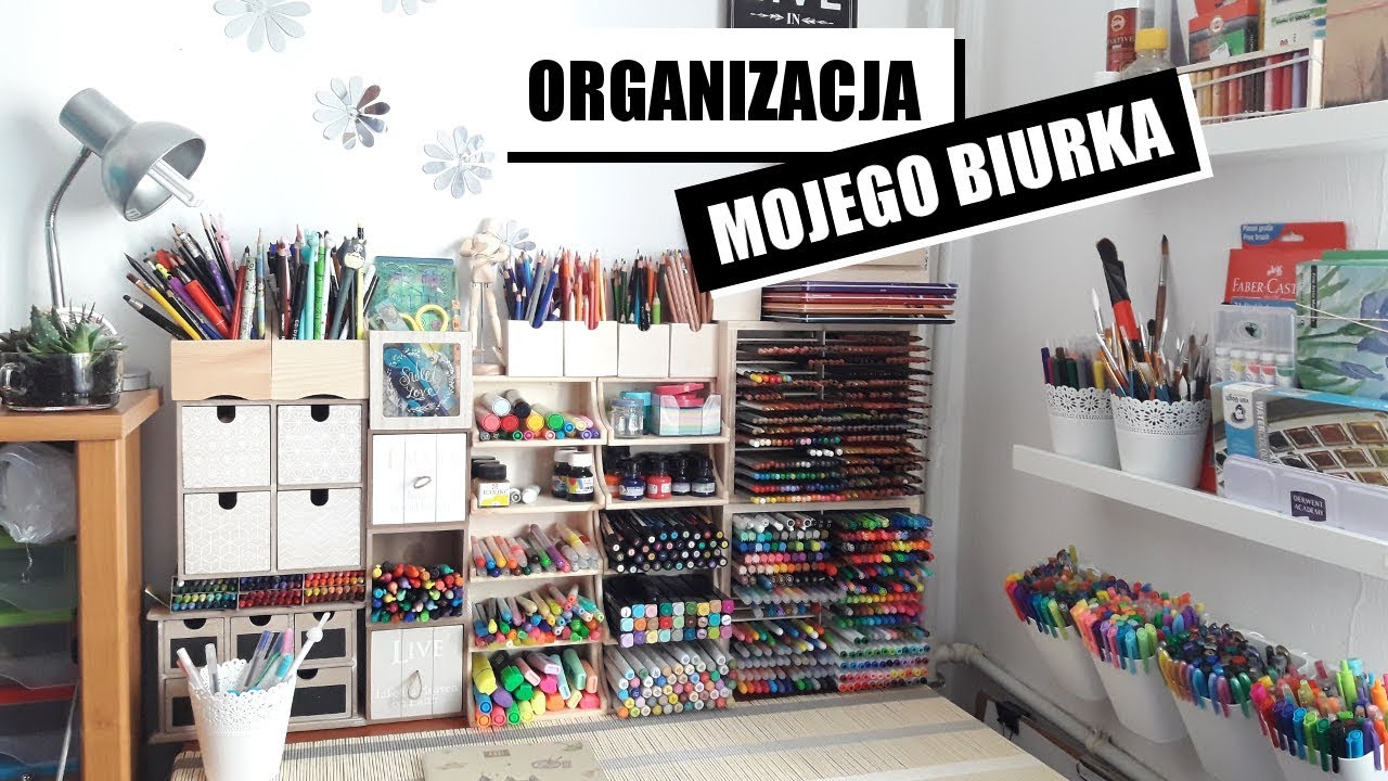 Organizacja biurka, czyli mój kącik artystyczny w maleńkim pokoju :D | Desk Tour HD