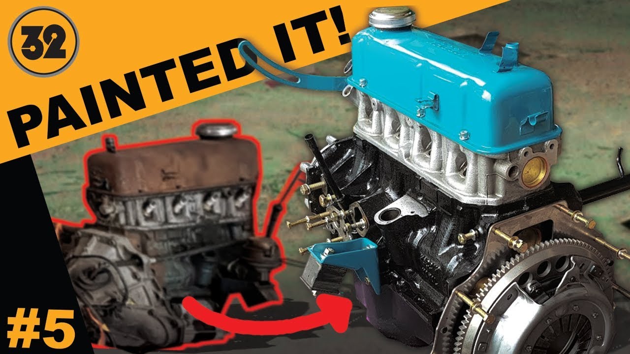 DATSUN BUILD - PAINTING THE MOTOR! (#5)