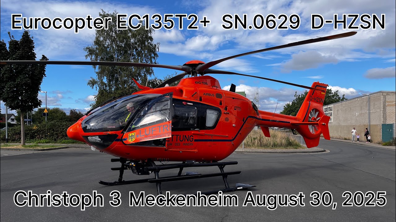 Eurocopter EC135T2+ SN.0629 D-HZSN Christoph 3 Einsatz in Meckenheim 30. August 2025