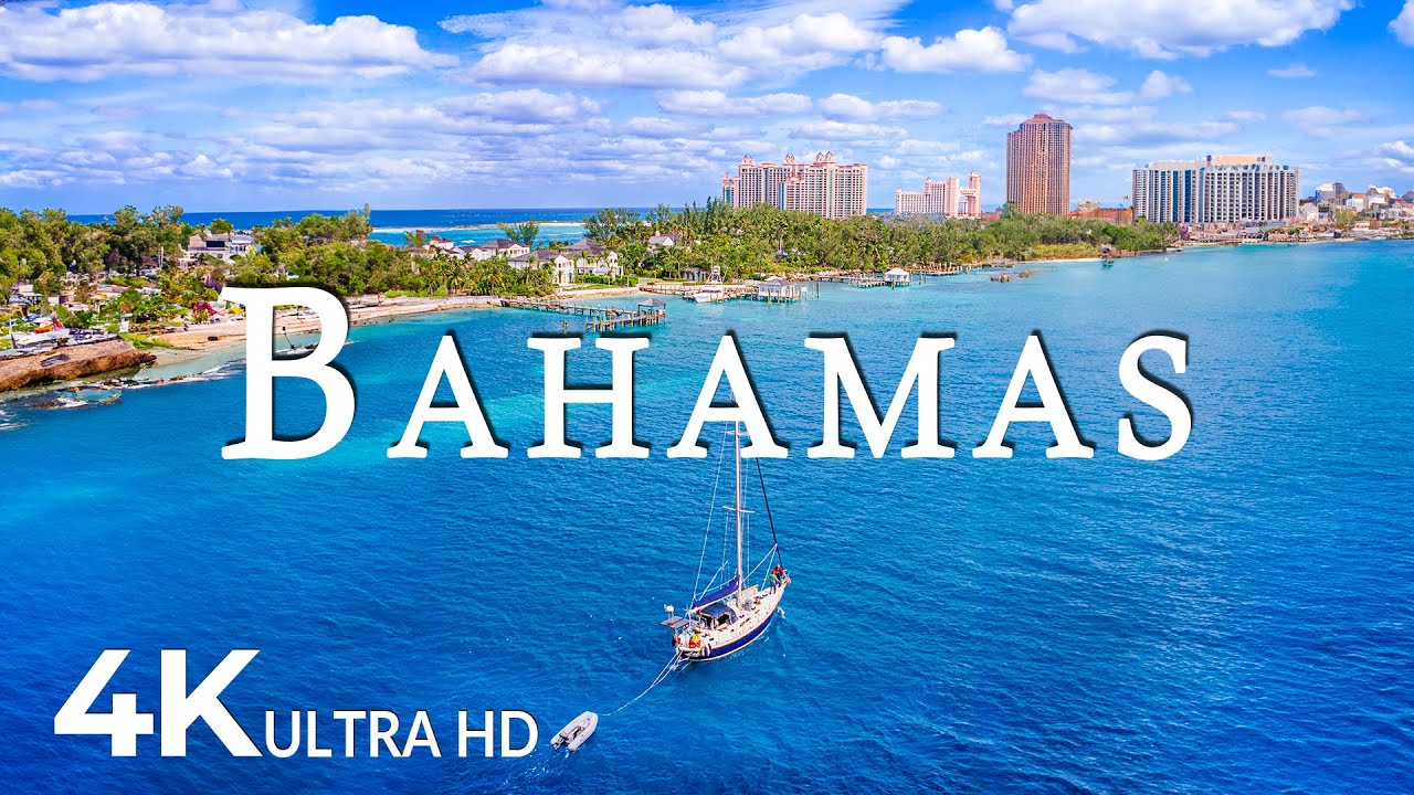 FLYING OVER BAHAMAS (4K UHD) - Soothing Music Along With Beautiful Nature Video - 4K Video Ultra HD