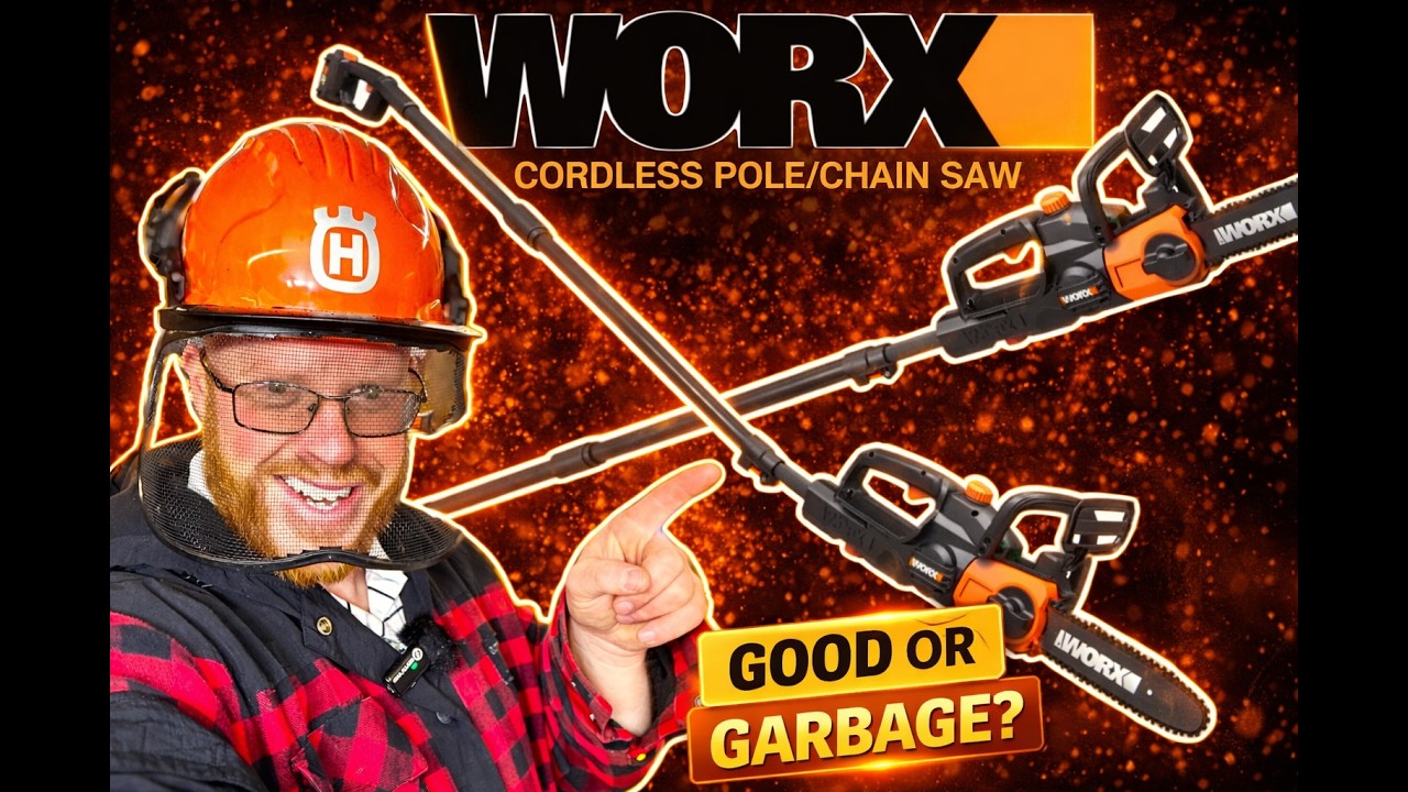 WORX (WG323) 20 В, 10 дюймов, аккумуляторная выносная/цепная пила — ПРЯМОЙ ОБЗОР!! #worx #toolrev...