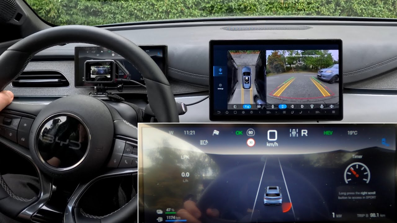 BYD Seal 6 DM-i camera 360, rear cross traffic alert (RTCA), Blind Spot Detection, top view, safety