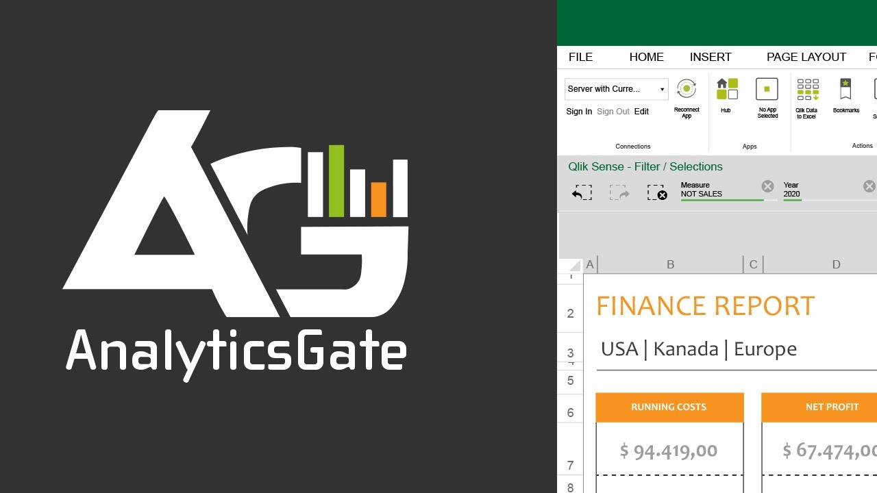 AnalyticsGate 365 &ndash; Installation & Demo | Microsoft Excel Add-In | Qlik Sense  | English