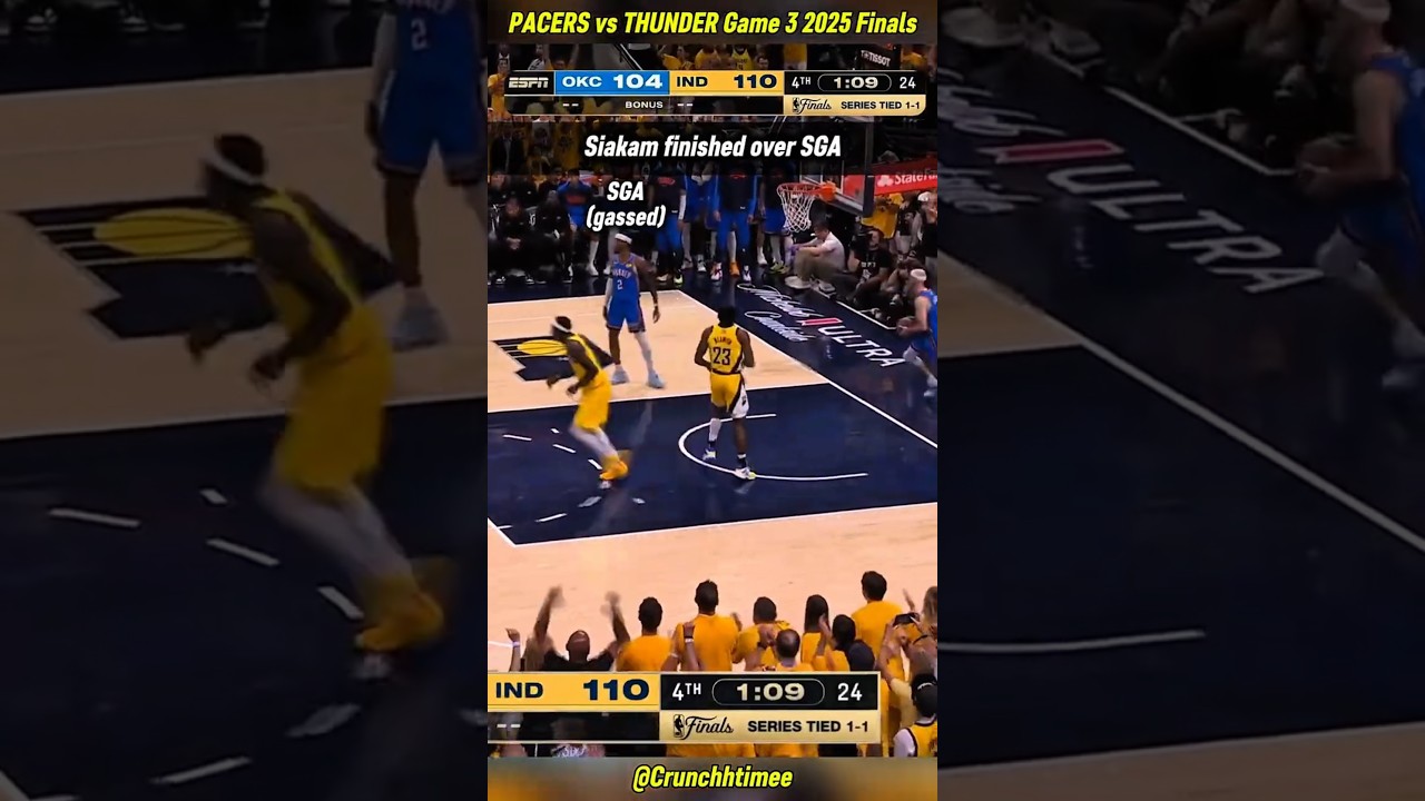 Wild Finish in Game 3 of PACERS vs THUNDER 2025 NBA Finals PART 2! #nbashorts #nbafinals