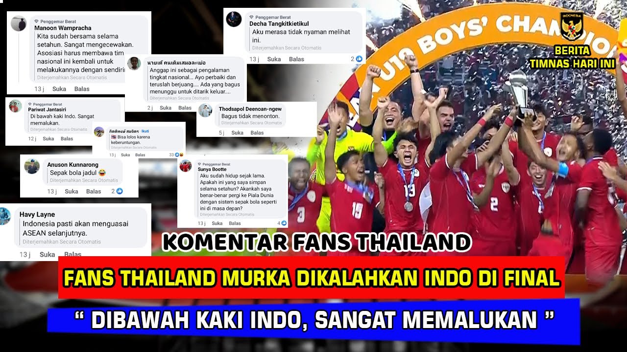komentar fans Thailand usai dikalahkan Indonesia di Final Fans Thailand Murka merasa malu dikalahkan