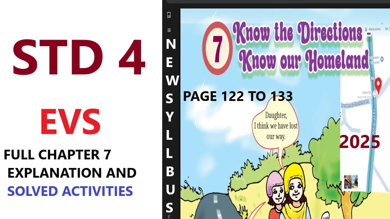 STD 4 EVS UNIT 7 KNOW THE DIRECTIONS KNOW OUR HOMELAND PAGE 122 TO 133 NEW SYLLABUS 2025