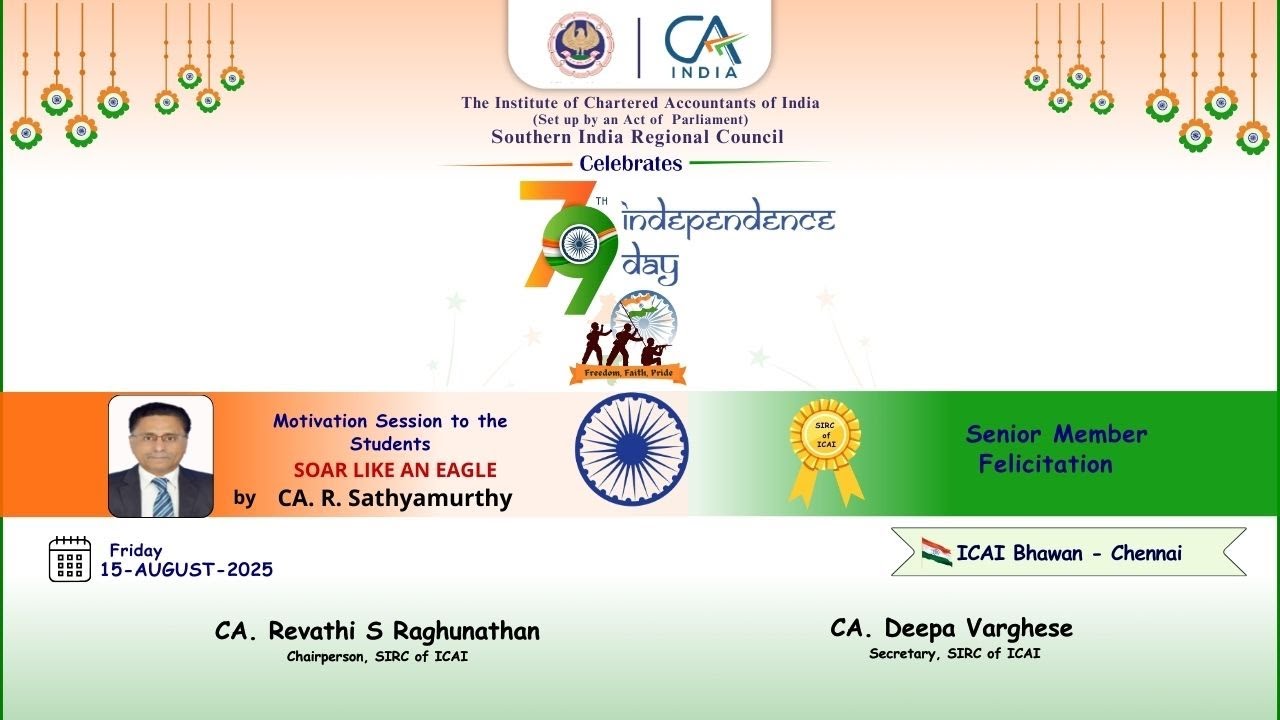 79th Independence Day Celebrations @ SIRC of ICAI on 15 Aug 2025