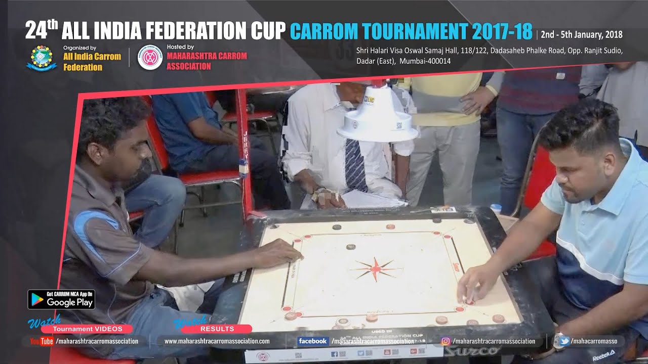 CARROM | PRASHANT MORE (RBI) VS DILLI BABU (LIC) | 4th ROUND-134 (MS) | 24th AICF CUP