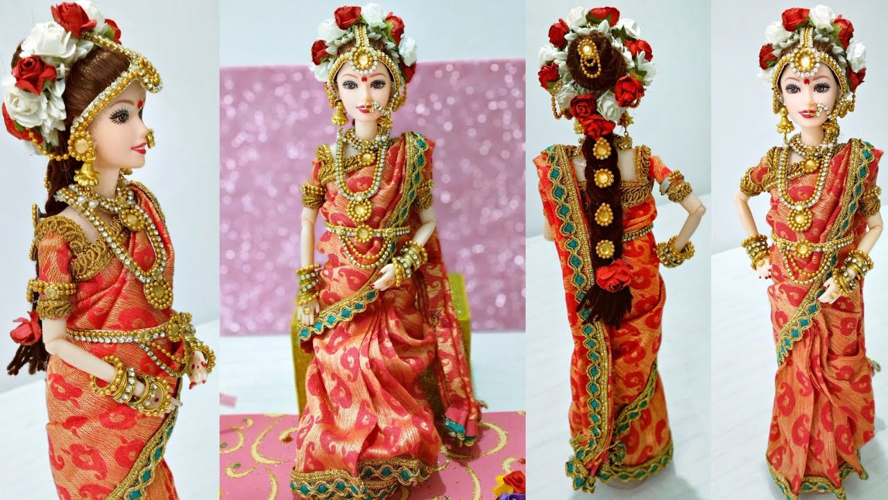 Barbie Pregnant Doll Baby Shower Saree Look ( South Indian Baby Shower Ceremony Saree Look)✨