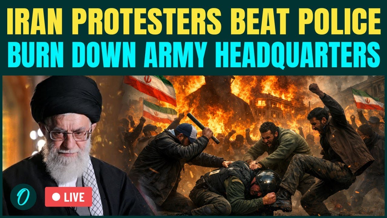LIVE: Iran Protesters BEAT Khamenei&rsquo;s Police on Streets | Students BURN Army HQ in Western Iran