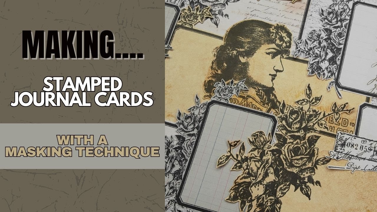 Making STAMPED JOURNAL CARDS With A Masking Technique ** Tim Holtz ** Stampersanonymous