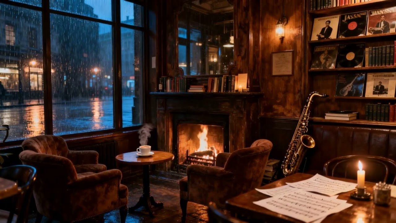 Relaxing Jazz Under Shadowy Raindrops for Study and Work Environment...