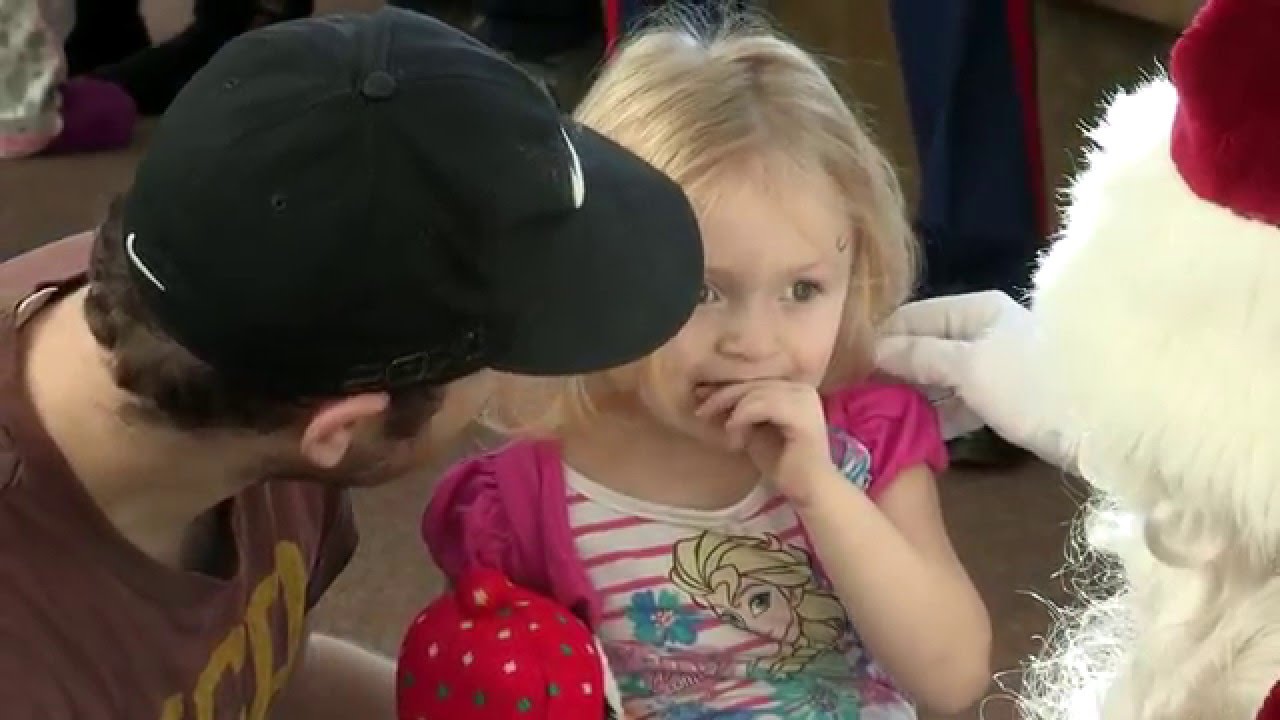 Santa & US Marines Visit Children's - 2015