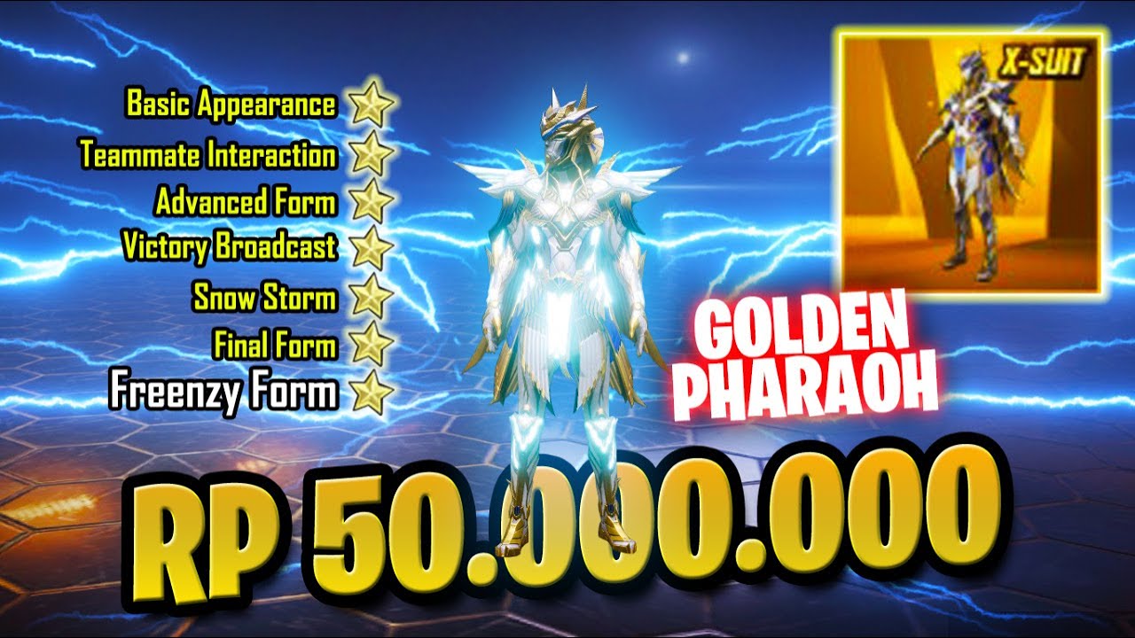 TOP UP RP 50.000.000 BELI GOLDEN PHARAOH 7 STAR MAX LEVEL! - PUBG MOBILE