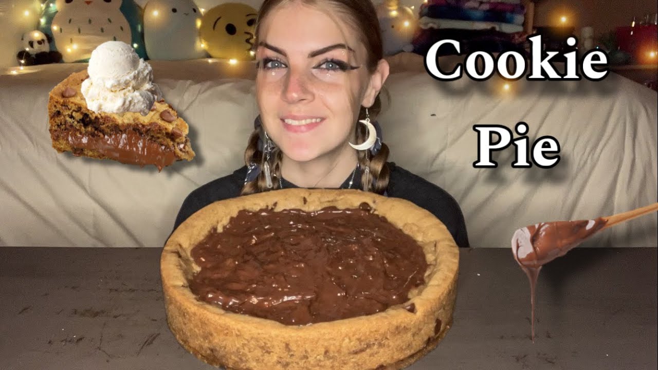 GOOEY HAZELNUT COOKIE PIE MUKBANG! (Vegan) (No Talking)