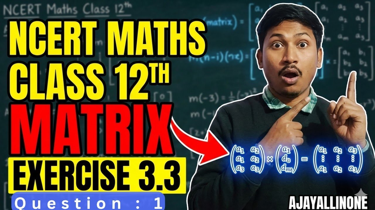 Transpose Of a Matrix | Ex: 3.3 | Class 12th | NCERT Maths | ajayallinone | #education #class12maths