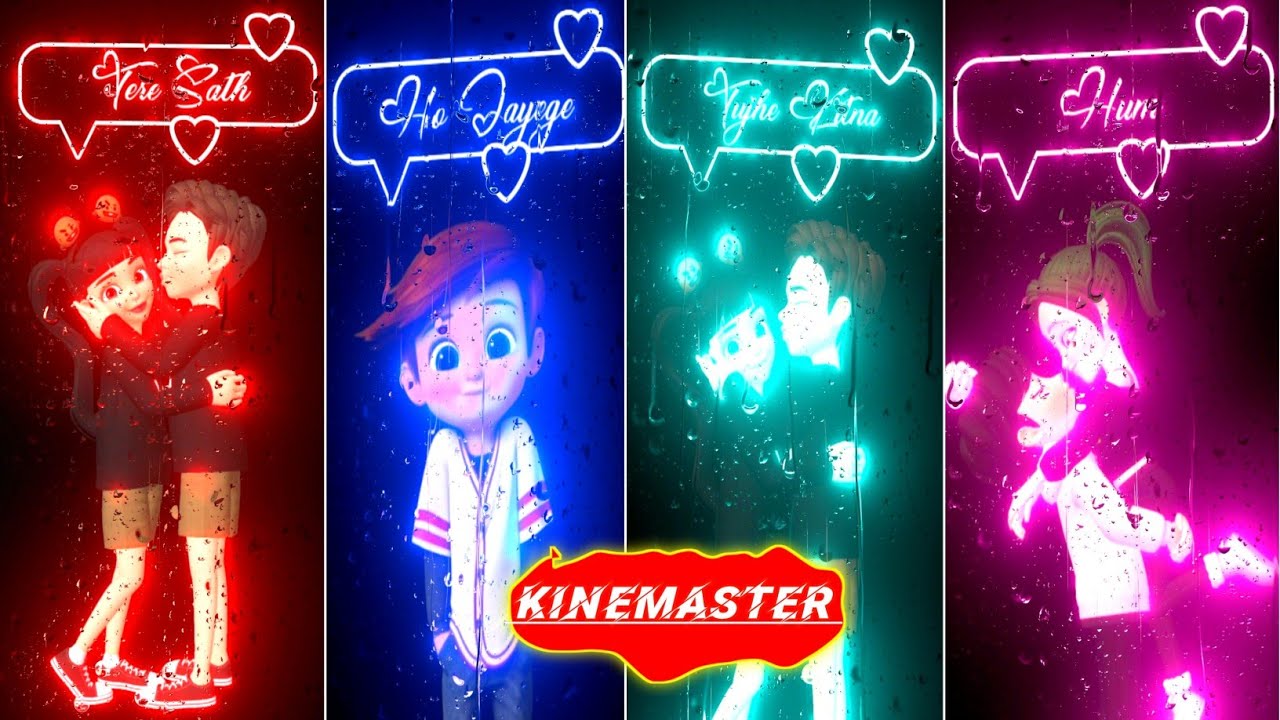 Kinemaster App Text Emoji Rain Drop Glow Lyrics Video Editing | Glowing Lyrics Status Editing |