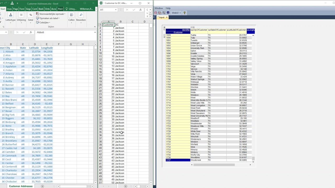 Data van Excel naar AIMMS