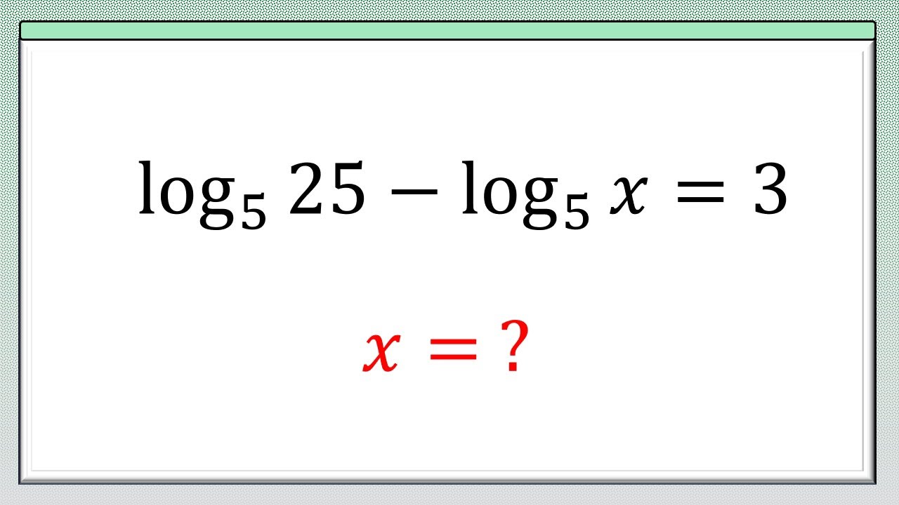 Can you solve this logarithmic equation?