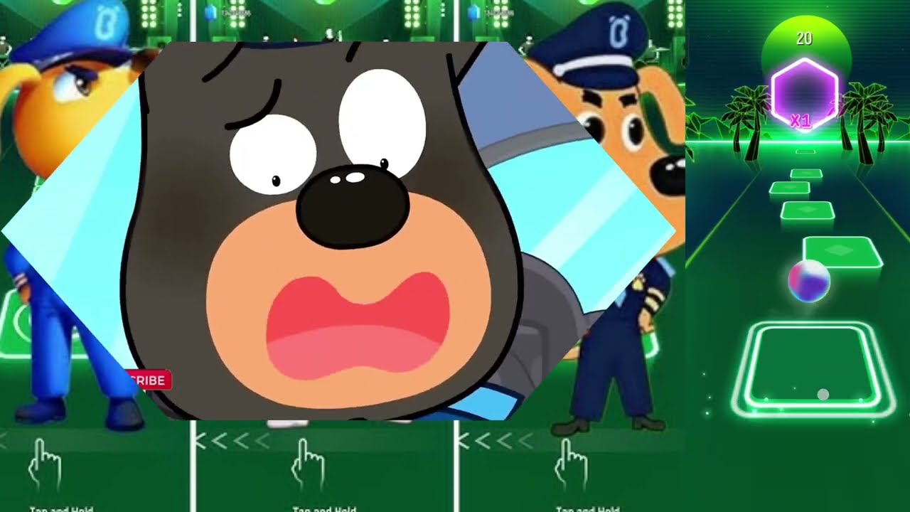 Sheriff Labrador 🆚Police Officer 🆚 Sheriff Papillon 🆚 Sheriff Labrador 🎶 Tiles Hop EDM Rush #90