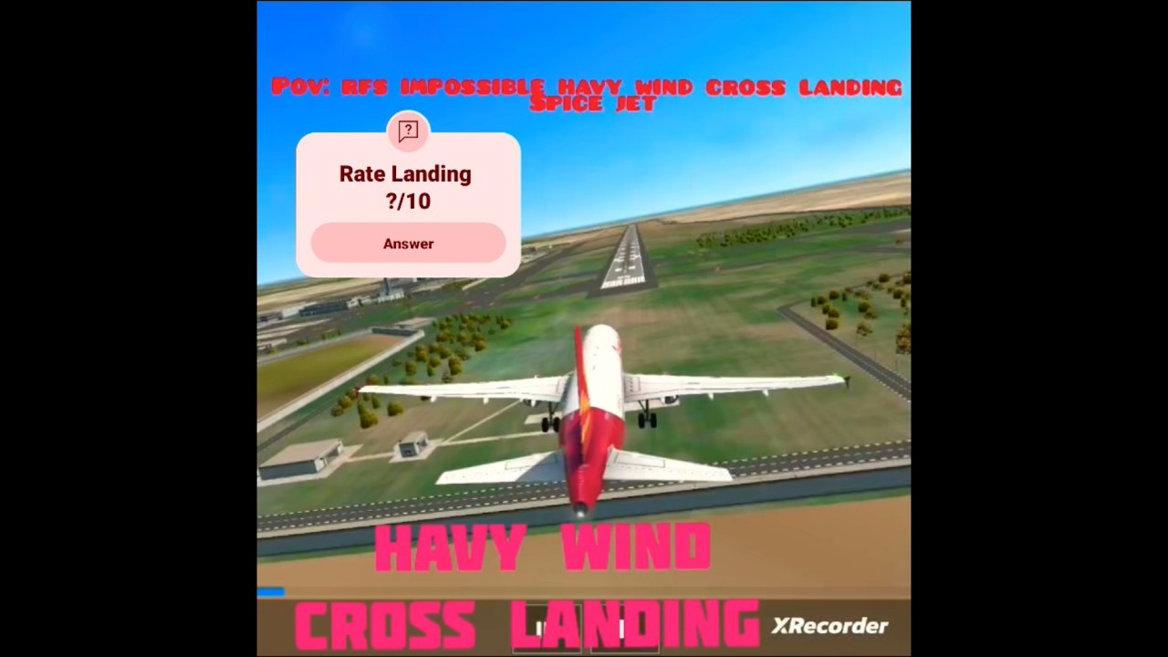 Spice Jet havy wind cross landing 