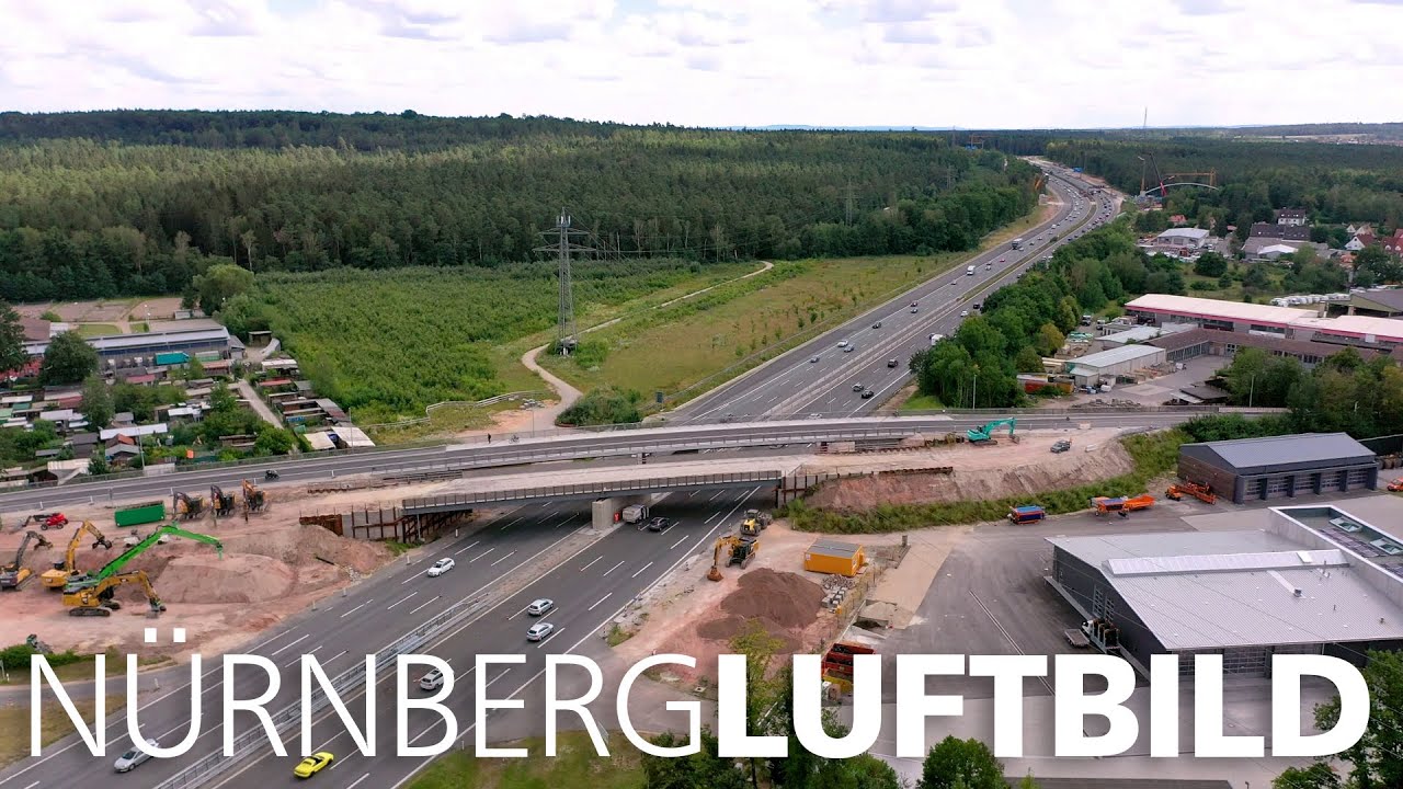 Bauarbeiten bei der nächtlichen Vollsperrung der A9, AK Nürnberg und Nürnberg-Ost, 25. - 26.07.2020