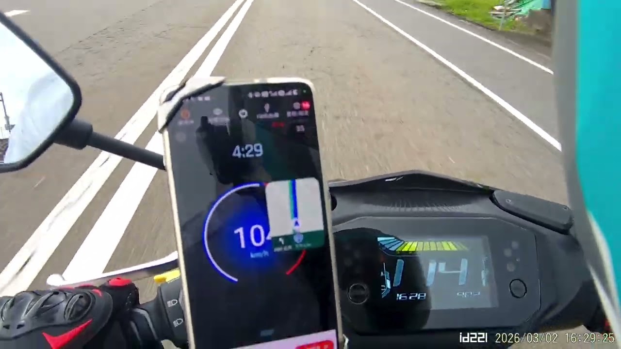 2026/03/02 RTS R165 top speed 測試，錶速124 km/h, GPS 113 km/h