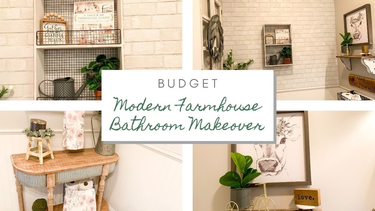 MODERN FARMHOUSE BATHROOM MAKEOVER ON A BUDGET | BUDGET FRIENDLY BATHROOM REFRESH