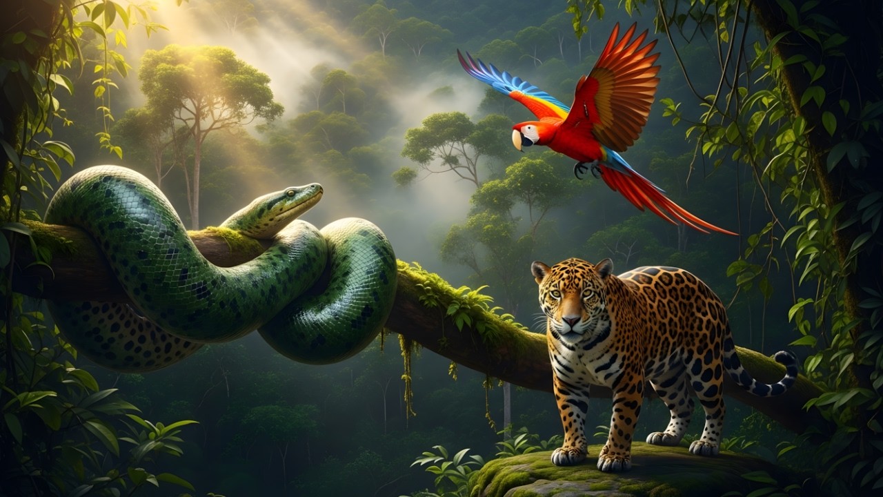 Deep Amazon Rainforest Wildlife in 8K 🌿 Hidden Jungle Animals & Natural Rainforest Sounds