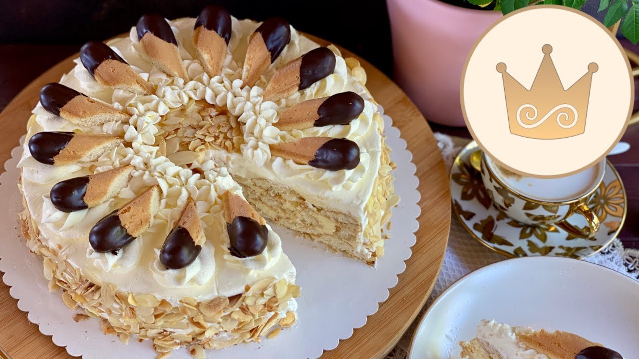 FANTASTISCHER KLASSIKER! MALAKOFF TORTE NO BAKE MIT VANILLE-BUTTERCREME👌🏻REZEPT VON SUGARPRINCESS