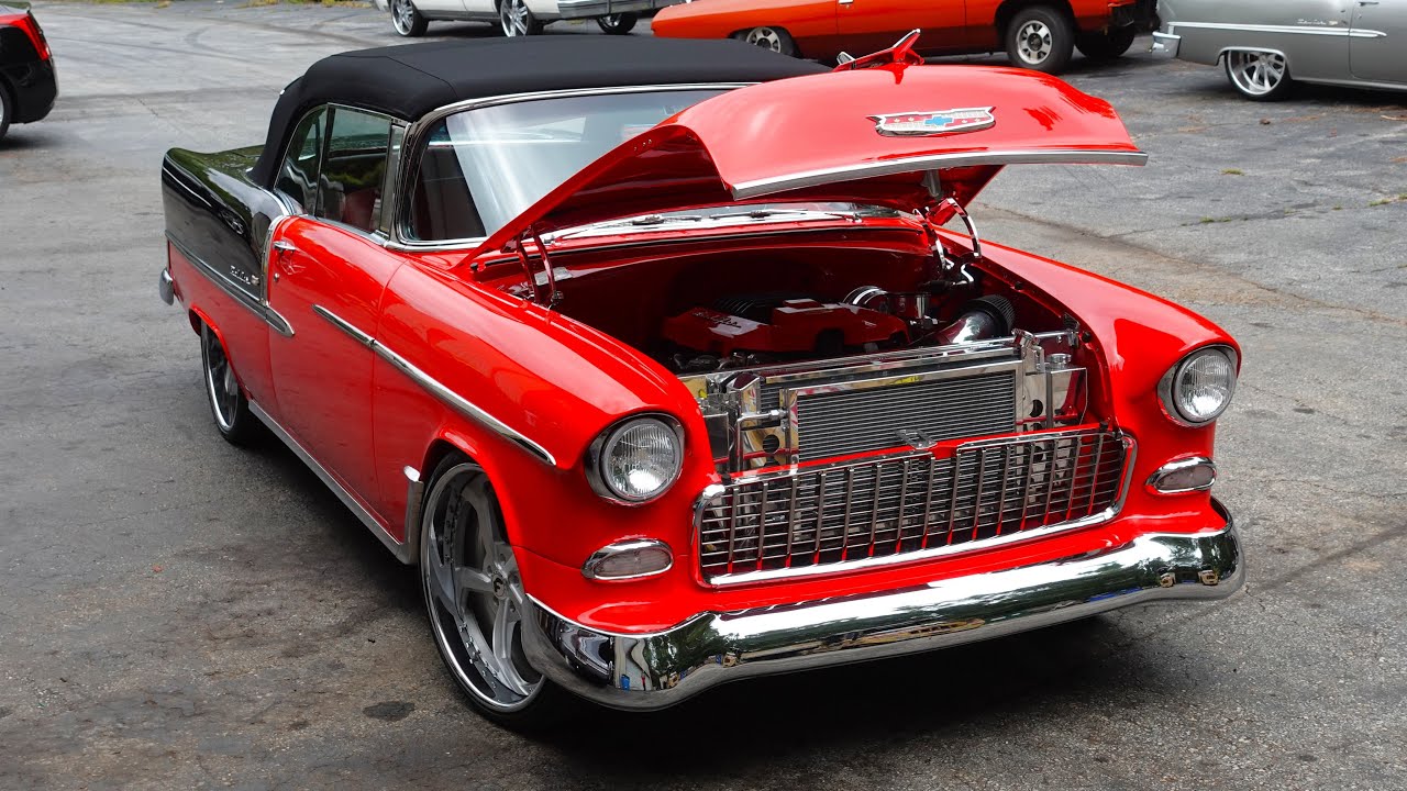 $200k Supercharged 55' Chevy Bel Air Convertible on Concave 24s!!