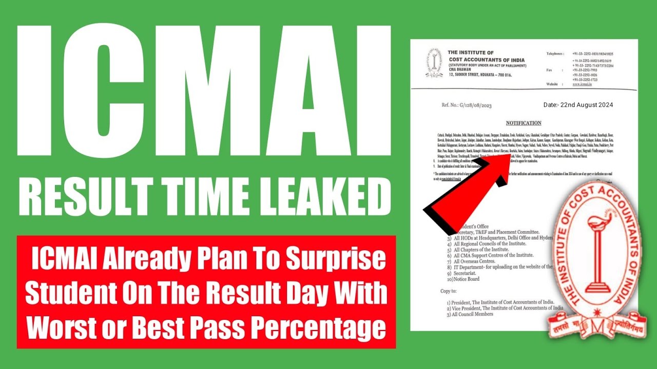 CMA June 2024 Result Time Leaked & Fixed | CMA Final & Inter June 2024 Result Time Out