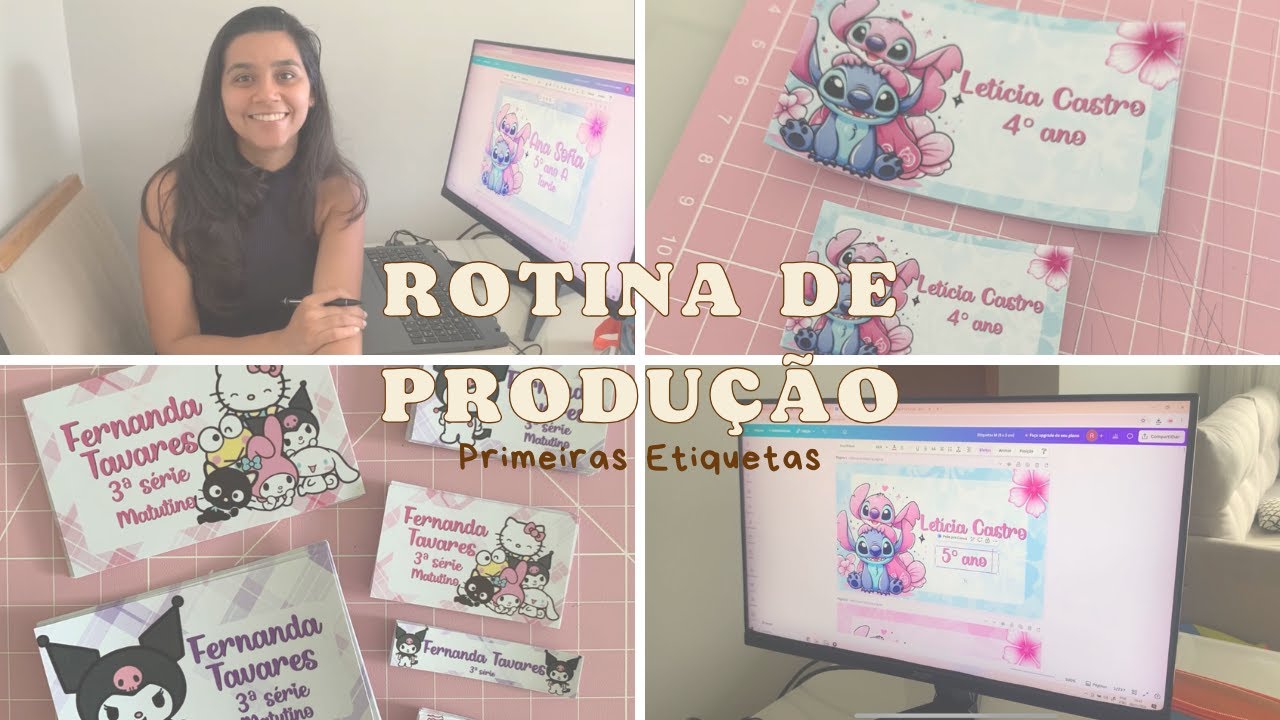 Rotina de Produção - Etiqueta Escolar - Papelaria Personalizada