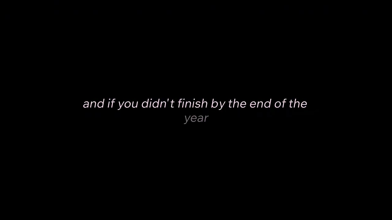 Listen to this at the end of the year 