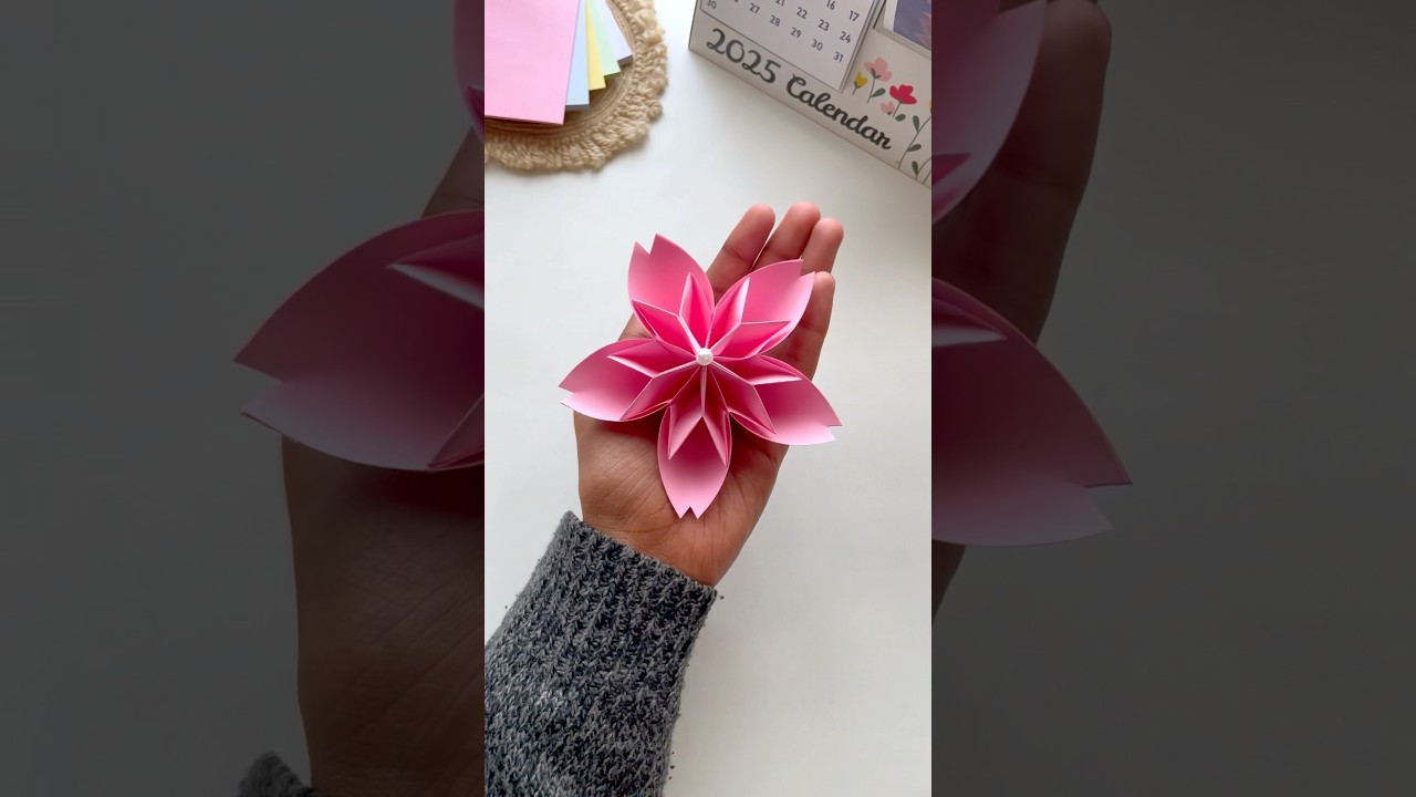 DIY sakura flower with paper 🌸 | Beautiful paper flowers | Art beats