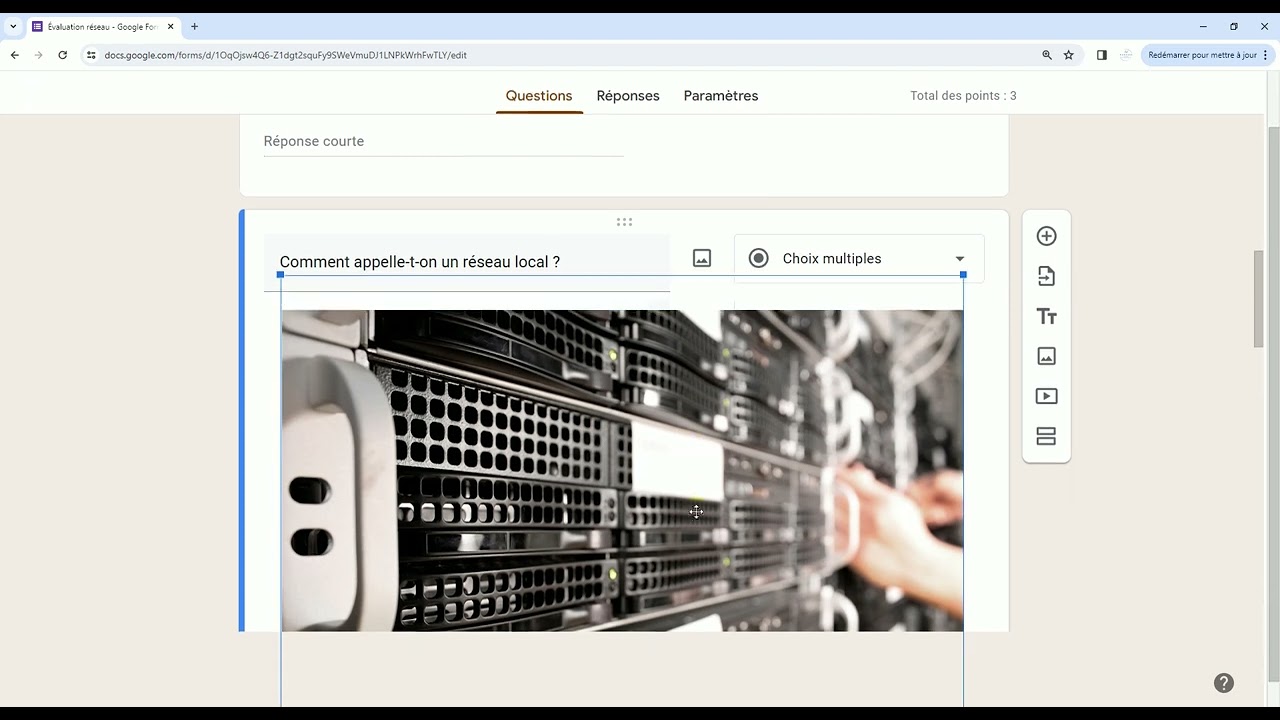 Leçon 1 pour la création d'un formulaire google Forms