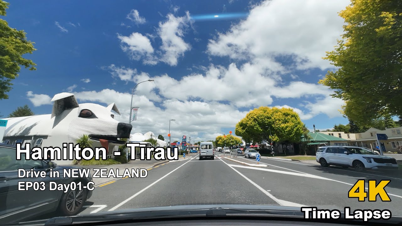 POV Drive in New Zealand EP03 | Hamilton to Tīrau Day01-C | 4K Dash Cam Time Lapse No BGM