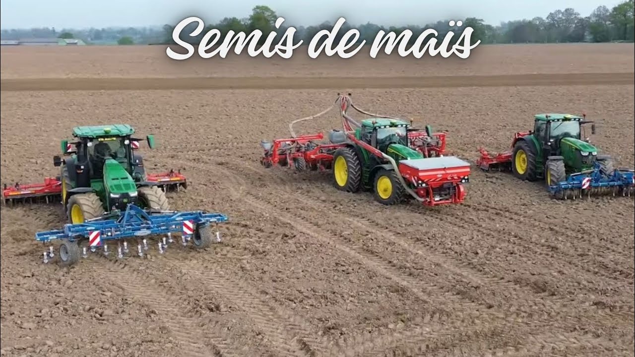 🇨🇵 semoir 12 Rangs/Triplé de John Deere au Semis de Maïs 2025 🌽