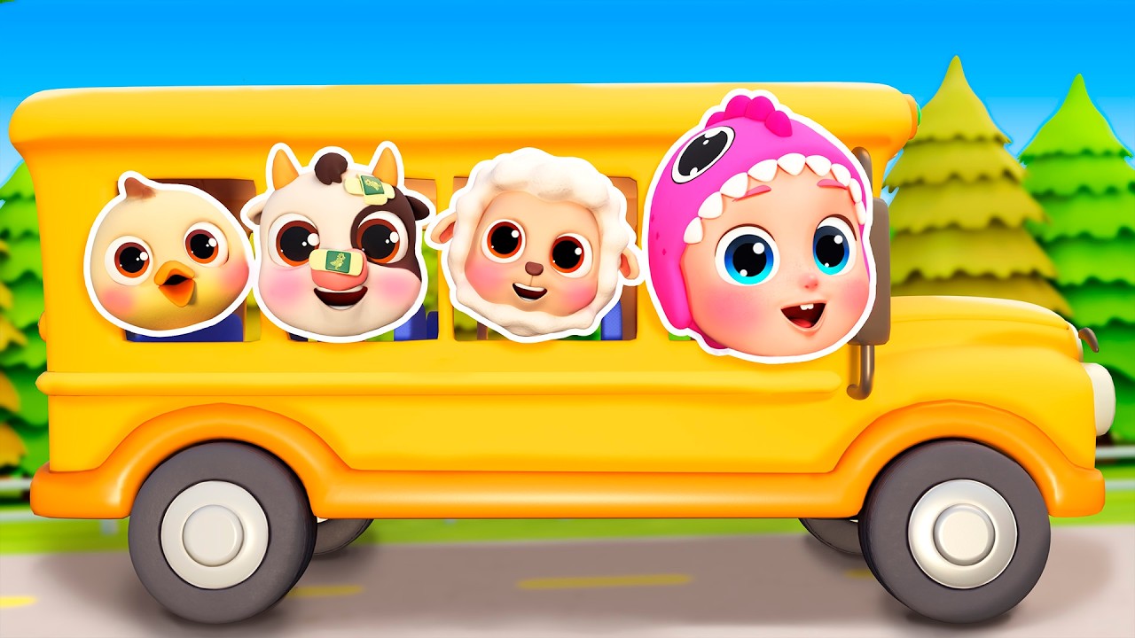 The Wheels on The Bus Song With Animals | Funny Bunny Compilation