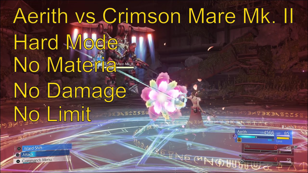 Final Fantasy VII Rebirth Aerith vs Crimson Mare Mk II Hard No Materia No Damage No Limit